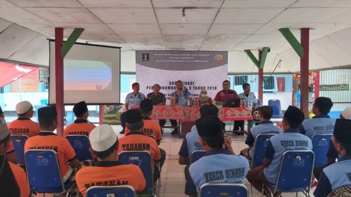 Bapas Pamekasan Gelar Sosialisasi Permenkumham Nomer 3 Tahun 2018 di Rutan Sampang