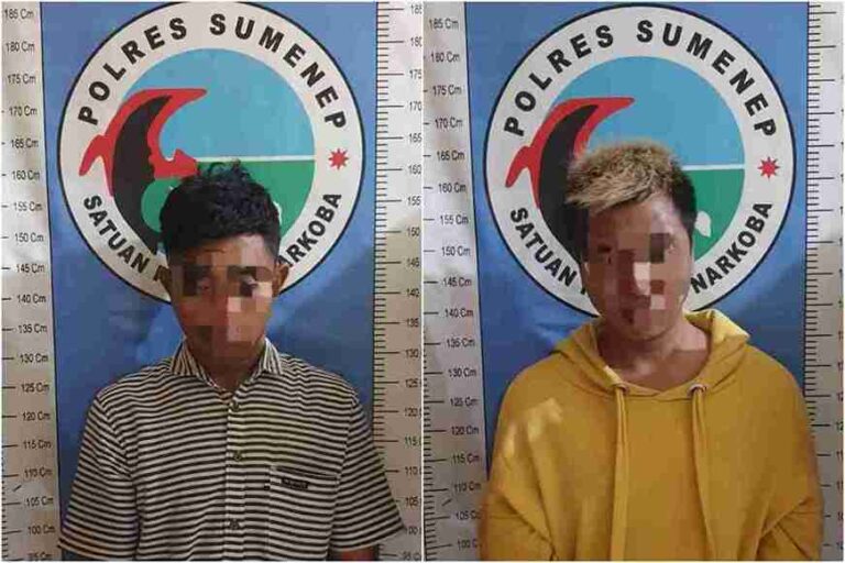 Dua Kurir Sabu Pragaan Diringkus Satresnarkoba Polres Sumenep