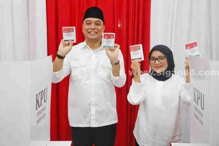 Pilihan Walikota Surabaya 2024, Eri Cahyadi-Armuji Menang Telak Raih 84% Suara