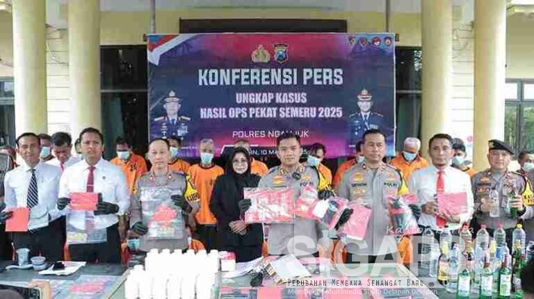 Operasi Pekat Semeru 2025, Polres Nganjuk Ungkap 148 Kasus Penyakit Masyarakat