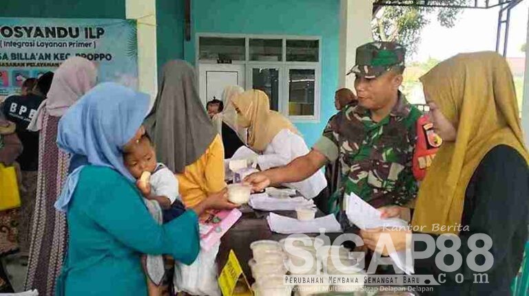 Kolaborasi, Babinsa Koramil 0826-03 Proppo Bersama Bidan Desa Billaan Wujudkan Balita Sehat
