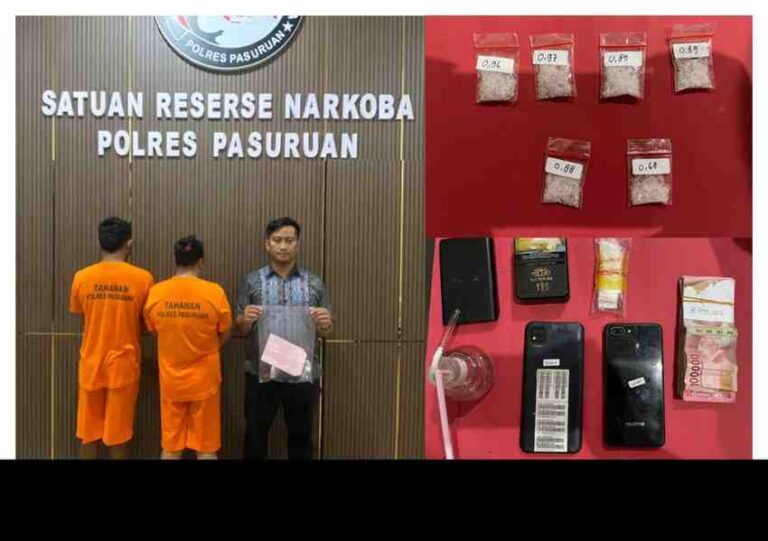Edarkan Sabu, Polres Pasuruan Amankan Pasutri Di Rembang