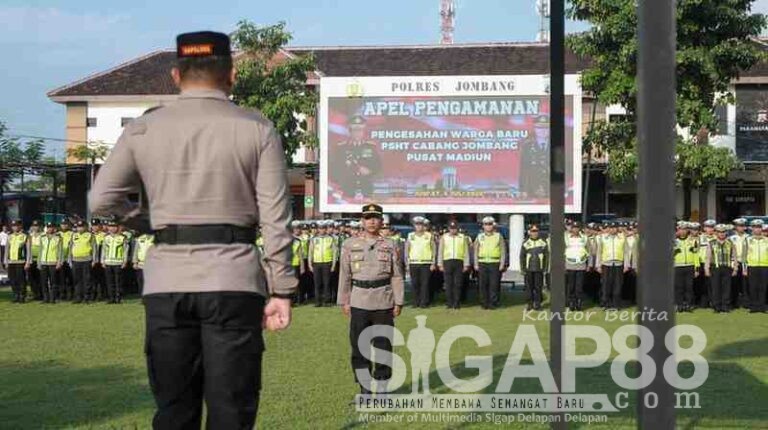 Polres Jombang Terjunkan Ratusan Personel Gabungan, Amankan Pengesahan Warga Baru Psht