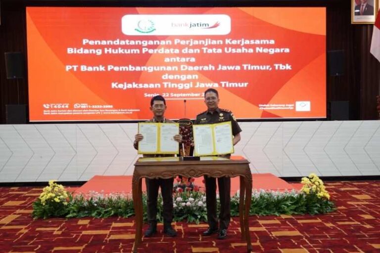 Perkuat Perlindungan Hukum, Bank Jatim Dan Kejati Jatim Tandatangani Perjanjian Kerja Sama