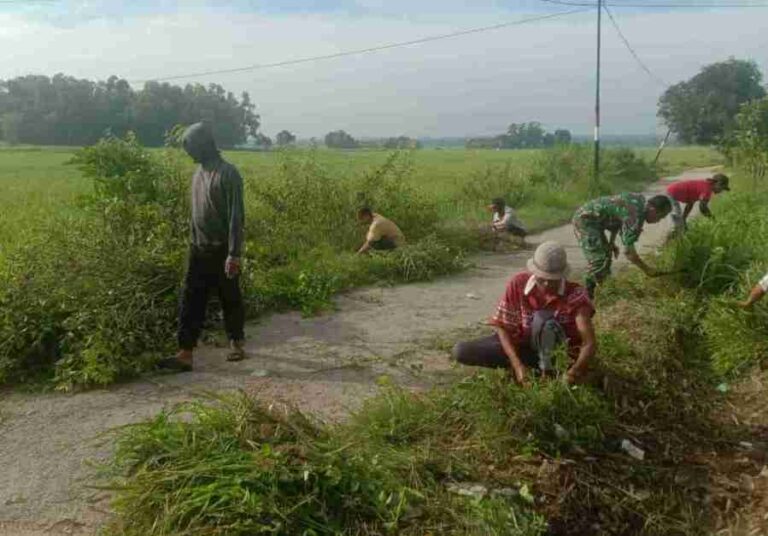 Semangat Gotong Royong, Babinsa Koramil 0826-03 Proppo Dan Warga Billaan Jaga Kebersihan Desa