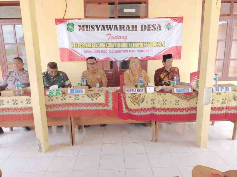 Musyawarah Desa Jate Rkp Tahun 2026, Camat Giligenting Tekankan Skala Prioritas