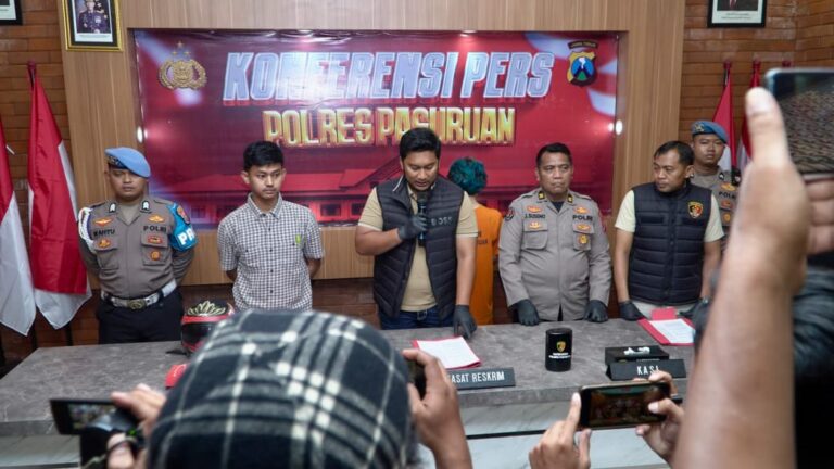 Polres Pasuruan Amankan Pelaku Pelempar Bom Molotov Pos Lantas Pandaan