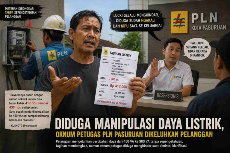 Diduga Manipulasi Daya Listrik, Oknum Petugas Pln Pasuruan Dikeluhkan Pelanggan