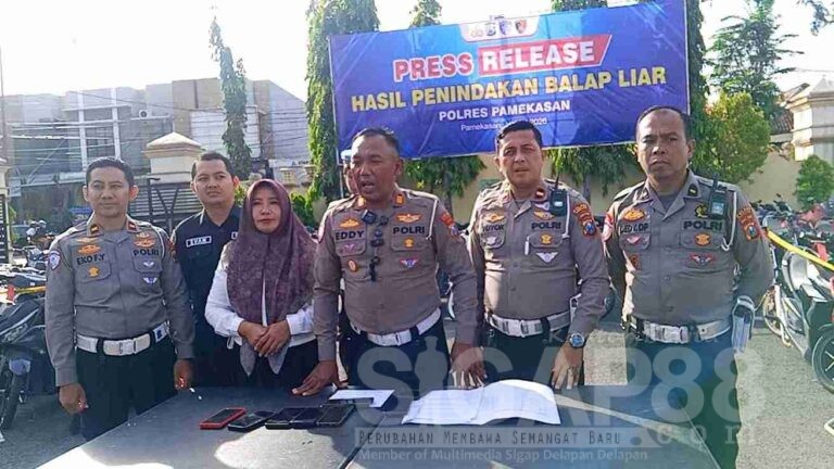 Satlantas Polres Pamekasan Tindak Aksi Balap Liar, 582 Motor Diamankan