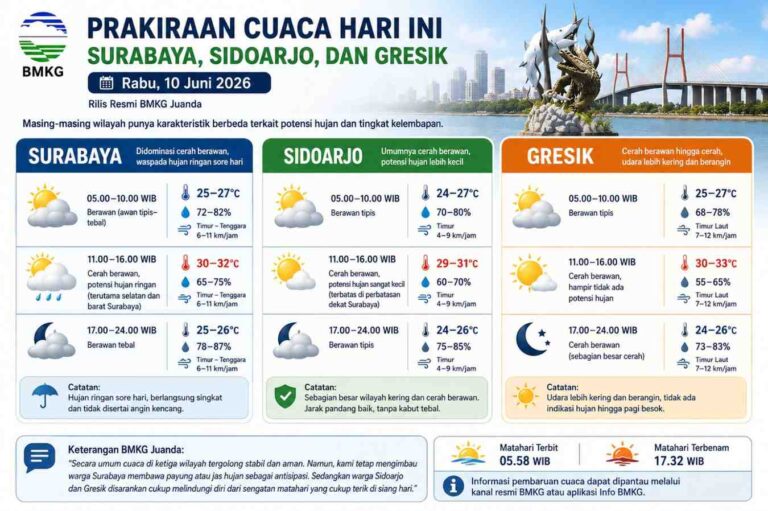 Prakiraan Cuaca Hari Ini: Surabaya, Sidoarjo, Dan Gresik