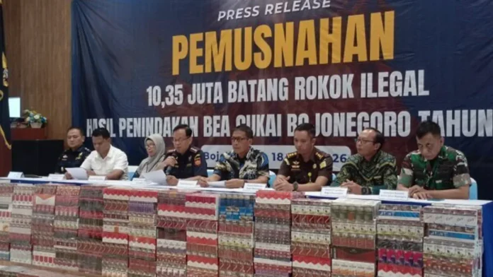 bea cukai Bojonegoro pemusnahan jutaan batang rokok ilegal bea cukai Bojonegoro pemusnahan jutaan batang rokok ilegal