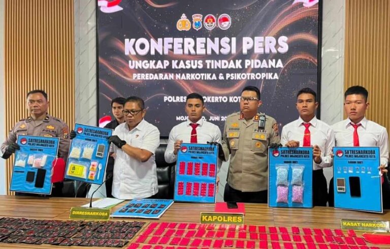 Polres Mojokerto Kota Gagalkan Aliran Narkotika Dari Pekanbaru, Nilainya Capai Rp4,7 Miliar