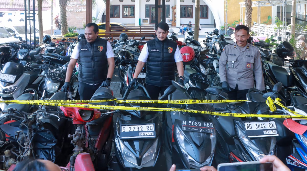 Puluhan Motor Sebagai Barang Bukti Kejahatan
