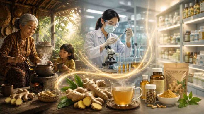 ilustrasi jahe obat herbal