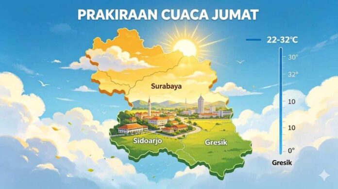 prakiraan cuaca Surabaya hari ini Jumat 10 Juli 2026