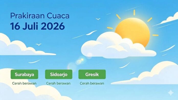 prakiraan-cuaca-surabaya-sidoarjo-gresik-16-juli-2026-cerah-berawan
