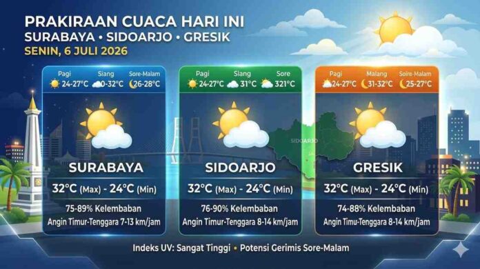 prakiraan-cuaca-surabaya-sidoarjo-gresik-6-juli-2026