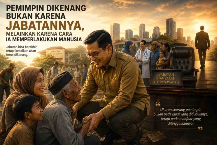 pemimpin-dikenang-bukan-karena-jabatannya Ilustrasi pemimpin yang dikenang bukan karena jabatannya, tetapi karena cara memperlakukan manusia.