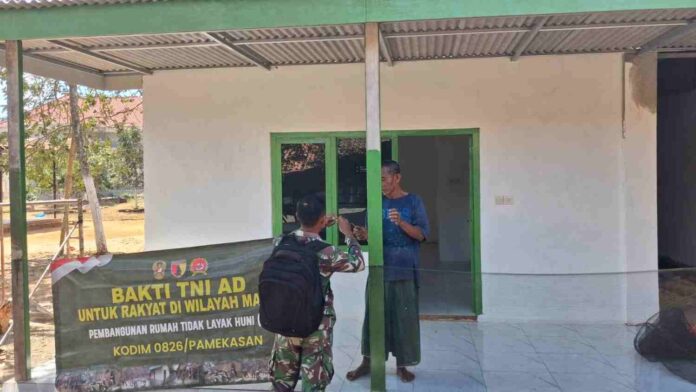 Babinsa Pegantenan pantau rumah suprai