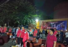 Nobar Timnas Indonesia vs Thailand, KSOP Gresik Selipkan Edukasi Keselamatan Kerja Nobar Timnas Indonesia vs Thailand dan sosialisasi keselamatan kerja di KSOP Gresik