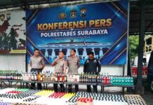 Antisipasi Kamtibmas, Polrestabes Surabaya Sita Ribuan Botol Miras